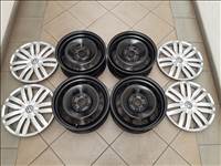 5x112 Volkswagen Skoda gyári lemezfelni 6x16 ET48 és dísztárcsa Golf Octavia