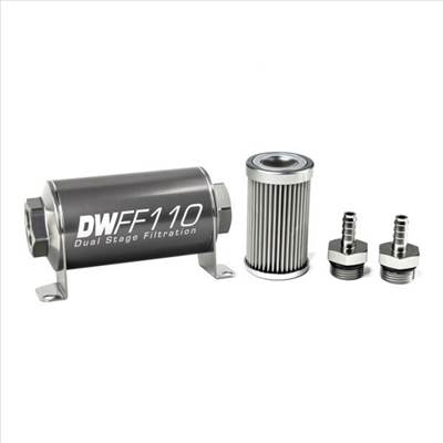 DeatschWerks üzemanyagszűrő 10 mikronos 5/16" 110mm