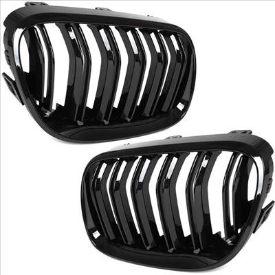 BMW 3 E92, E93 hűtőrács (fényes fekete, double bar – bal+jobb) 2010-2013