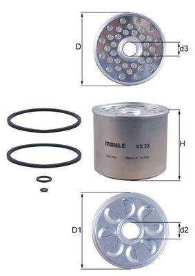 MAHLE KX 23D - Üzemanyagszűrő ALFA ROMEO ARO ASTRA AUDI BEDFORD BMC BMW CADILLAC CARBODIES CASE IH C