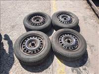 4x100 lyukosztású 15" használt lemezfelni, rajta 185/65 újszerű Firestone téli gumi gumi