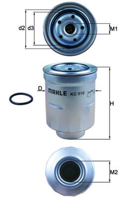MAHLE KC 510D - Üzemanyagszűrő CITROËN MITSUBISHI PEUGEOT SUBARU TOYOTA