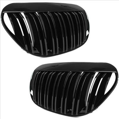 BMW 6 E63/E64 hűtőrács (fényes fekete, double bar – bal+jobb) 2004-2010