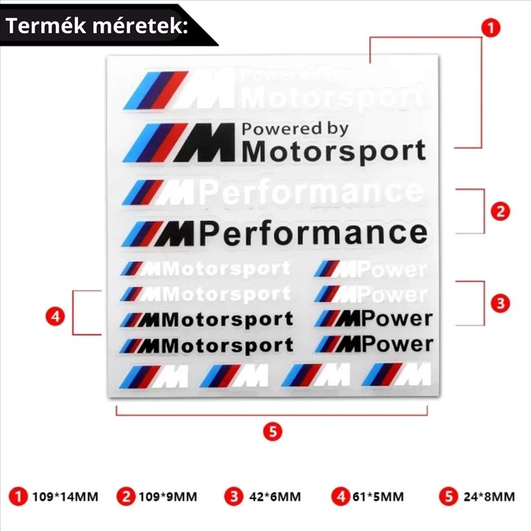 BMW - M -es dekor matricák szettben 2. kép