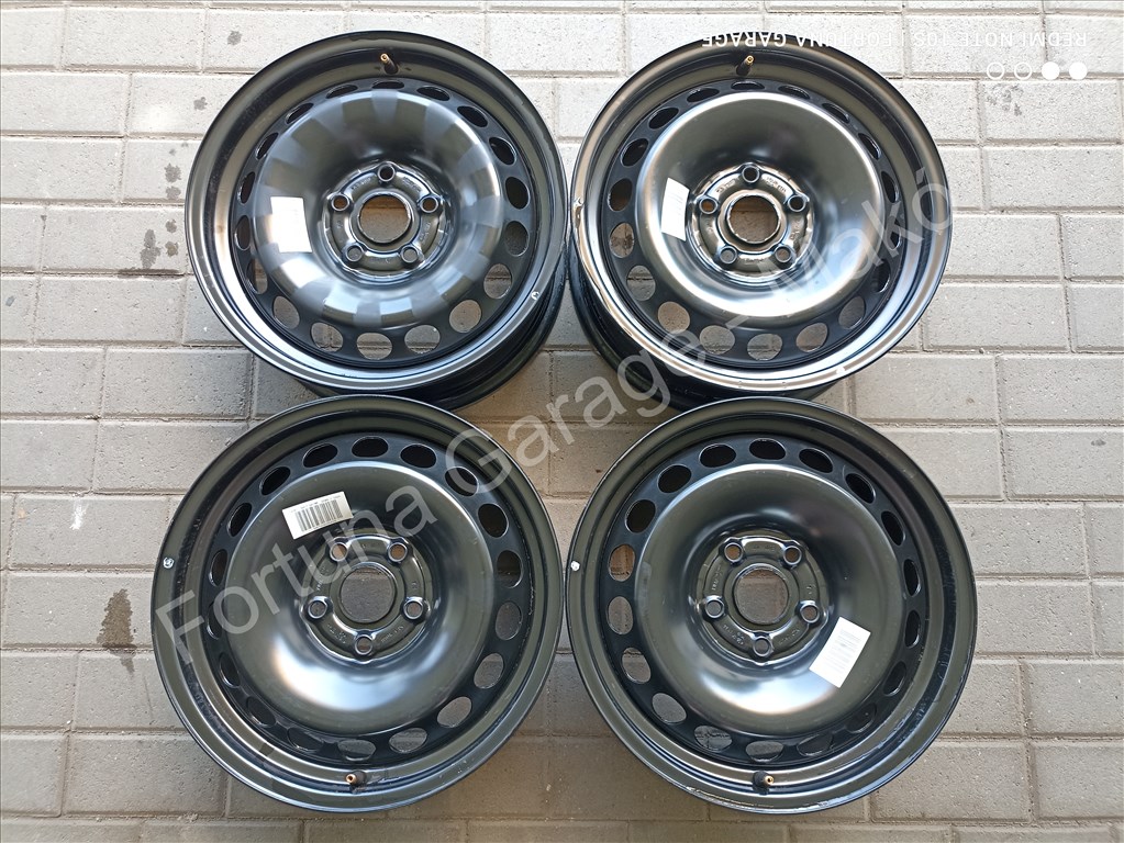 5x112 16" Volkswagen újszerű lemezfelni garnitúra dísztárcsával (626) 2. kép