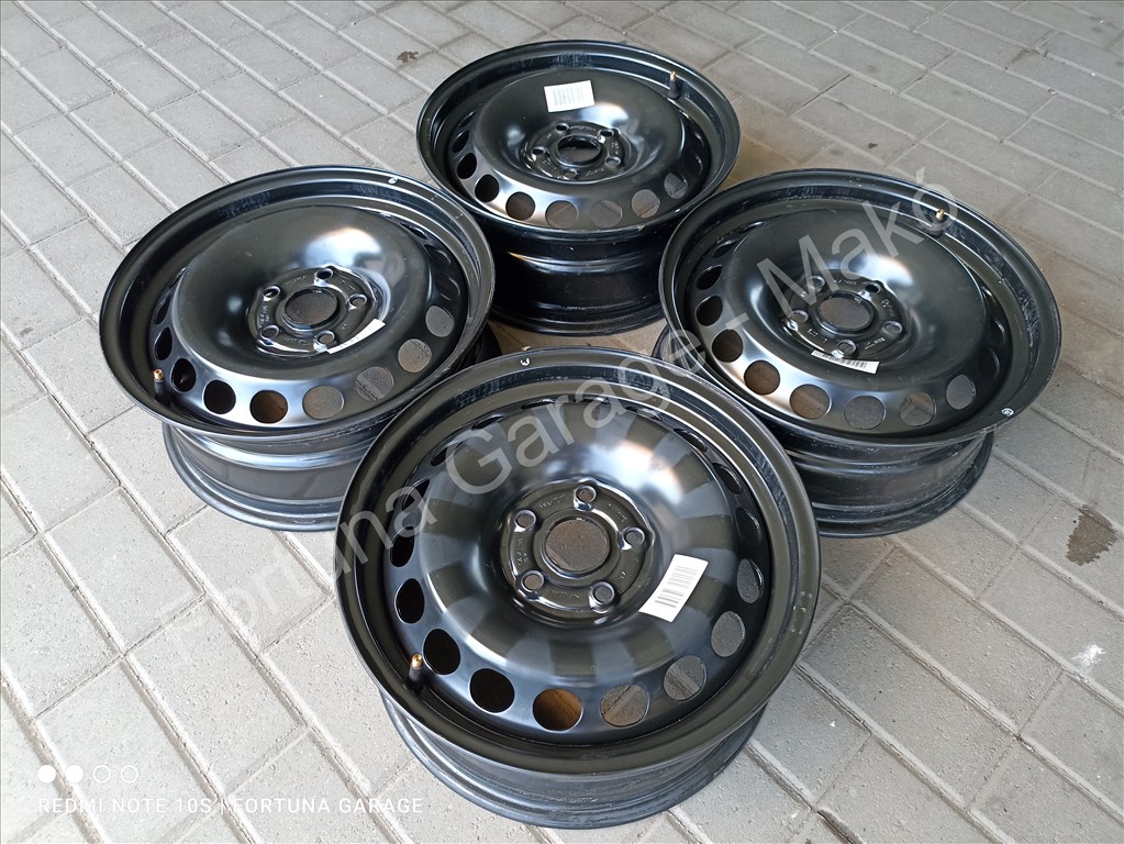 5x112 16" Volkswagen újszerű lemezfelni garnitúra dísztárcsával (626) 3. kép