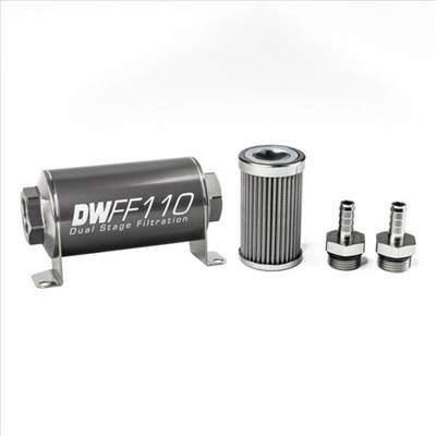 DeatschWerks üzemanyagszűrő 100 mikronos 3/8" 110mm