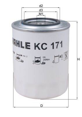 Üzemanyagszűrő MAHLE KC 171 for CASE IH, NEW HOLLAND, IVECO, SPERRY NEW HOLLAND, …