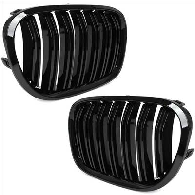 BMW 7 F01/F02 hűtőrács (fényes fekete, double bar – bal+jobb) 2008-2011