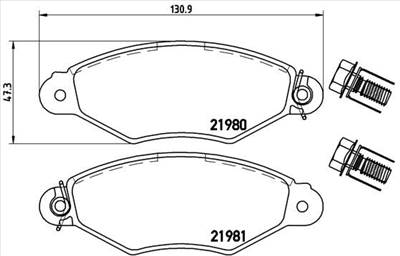 Fékbetét készlet BREMBO P 61 098 for CITROËN, PEUGEOT, FIAT, RENAULT
