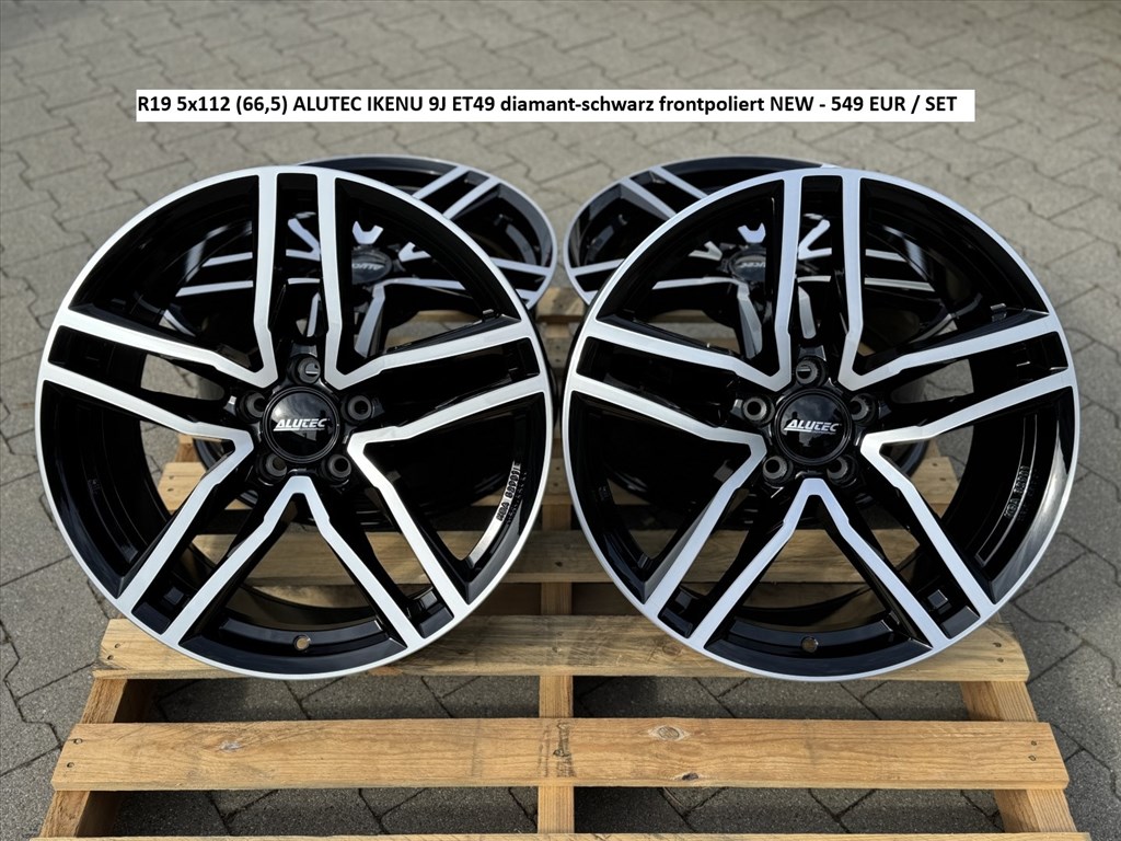 R19 5x112 (66,5) ALUTEC IKENU 9J ET49 diamant-schwarz frontpoliert új akciós alufelnik felnik 1. kép