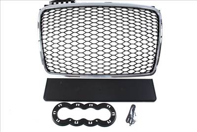 MTUNING Grill Audi A4 B7 RS-stílusú króm-fekete hűtőrács