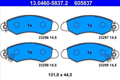 Fékbetét készlet ATE 13.0460-5837.2 for SUBARU, SUZUKI