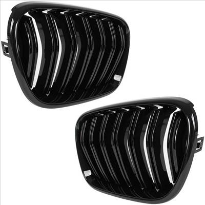 BMW X4 F26 hűtőrács (fényes fekete, double bar – bal+jobb) 2011-2014