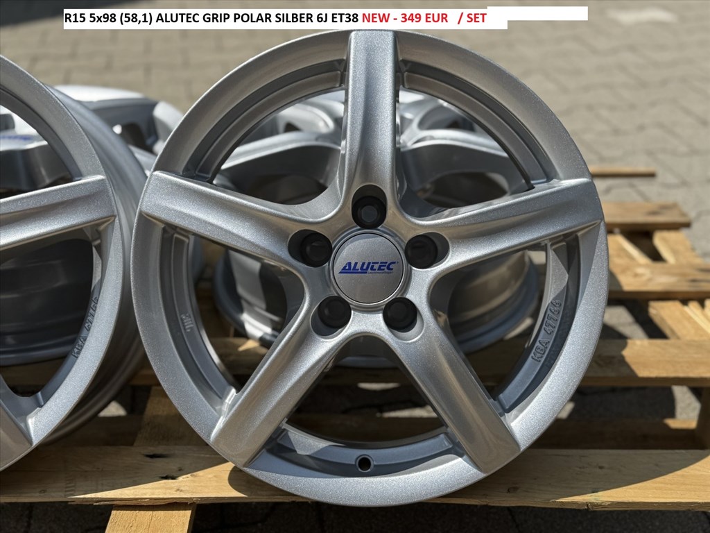 R15 5x98 (58,1) ALUTEC GRIP POLAR SILBER 6J ET38 új felnik alufelnik 2. kép