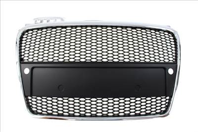 MTUNING Hűtőrács Audi A4 B7 RS-stílus Króm-Fekete PDC-vel