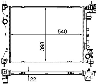 MAHLE CR 2056 000S - Vízhűtő (Hűtőradiátor) ALFA ROMEO FIAT OPEL VAUXHALL
