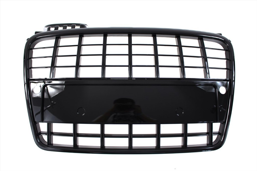 Tuning   hűtőrács GRILL  AUDI A4 B7 S8-STYLE BRIGHT BLACK (05-08) PDC 1. kép