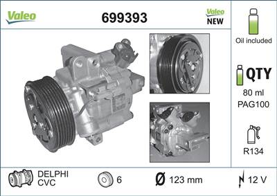 kompresszor, klíma VALEO 699393 for CITROËN, PEUGEOT, TOYOTA