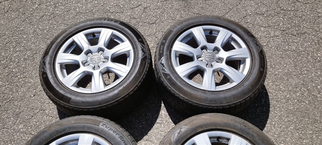 Audi 16" gyári alufelni 5×112 osztókörrel használható téli gumikkal eladó! 2. kép