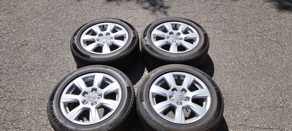 Audi 16" gyári alufelni 5×112 osztókörrel használható téli gumikkal eladó! 1. kép