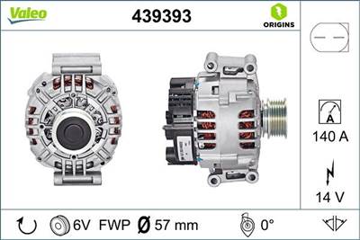 generátor VALEO 439393 for VW, SKODA, AUDI, SEAT