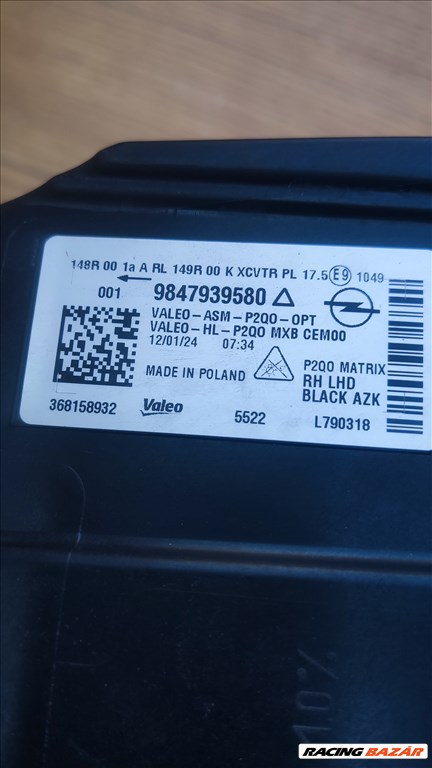 Opel Mokka jobb első fényszóró led 9847939580 4. kép