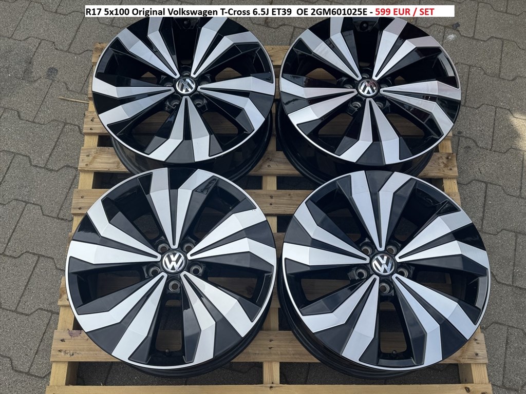 R17 5x100 Original Volkswagen T-Cross 6.5J ET39  OE 2GM601025E gyári alufelnik felnik 1. kép