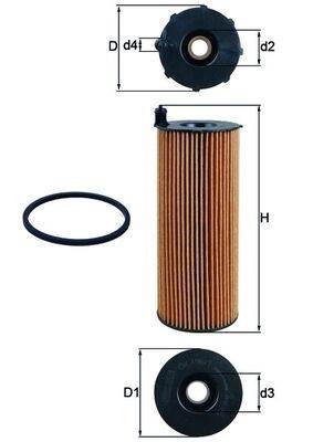 olajszűrő MAHLE OX 196/1D for AUDI, VW, CUPRA