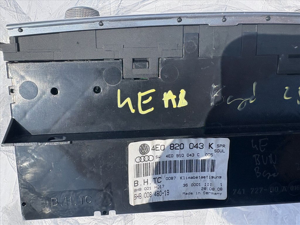 Audi A8 (D3 - 4E) klímavezérlő elektronika  4e0820043k 2. kép