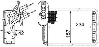 MAHLE AH 164 000S - Hőcserélő, belső tér fűtés FORD SEAT VW