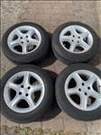 4x100 lyukosztású 15" használt Alessio alufelni, rajta 185/65 használt Bridgestone nyári gumi gumi