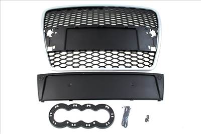 MTUNING Grill Audi A6 C6 RS-stílusú ezüst-fekete
