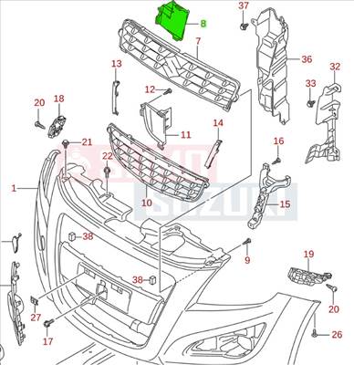 Suzuki Splash Type4 hűtődíszrács burkolat 71742-85L00-5PK