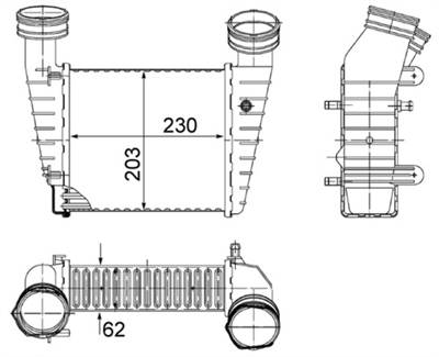 MAHLE CI 347 000S - töltőlevegő-hűtő SKODA VW