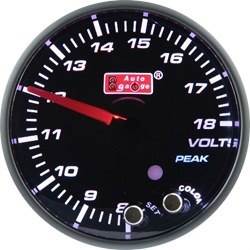 Óra, kijelző, műszer  AUTO GAUGE PK 60mm 10 színű háttérvilágítás  -Feszültség