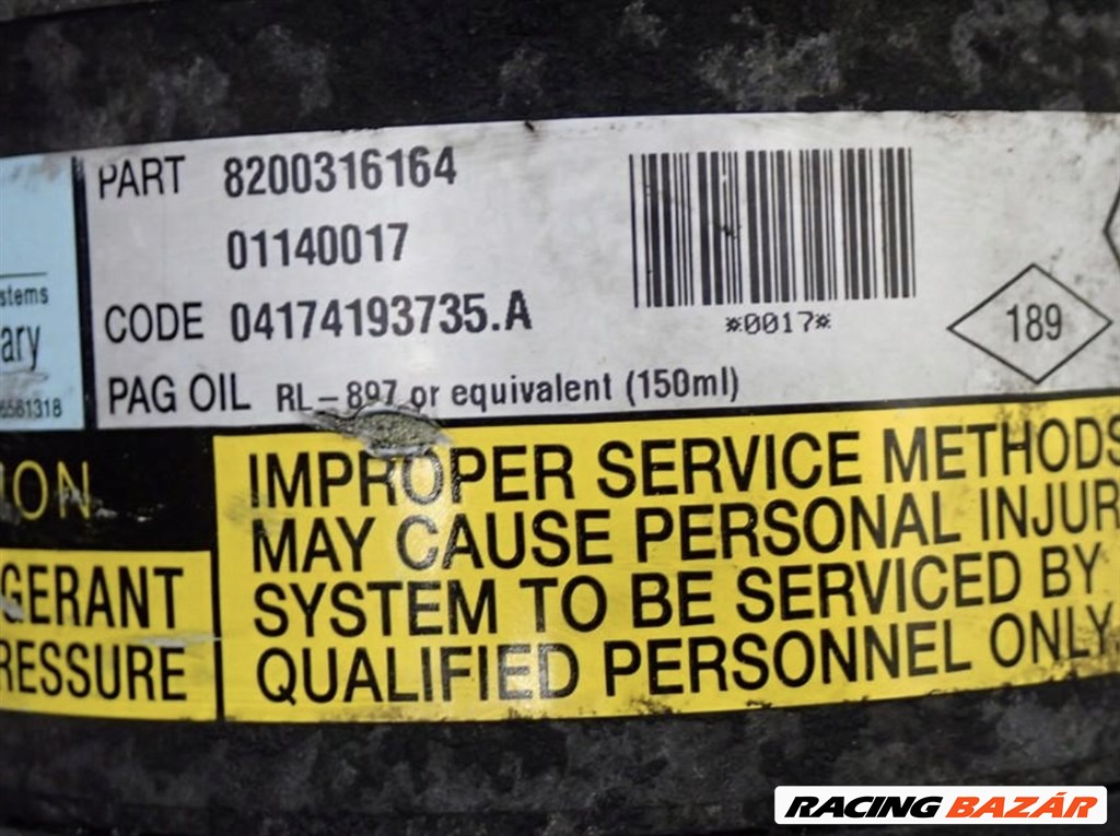 Renault Scénic II, Renault Mégane II 1.5 DCi klímakompresszor  8200316164 3. kép