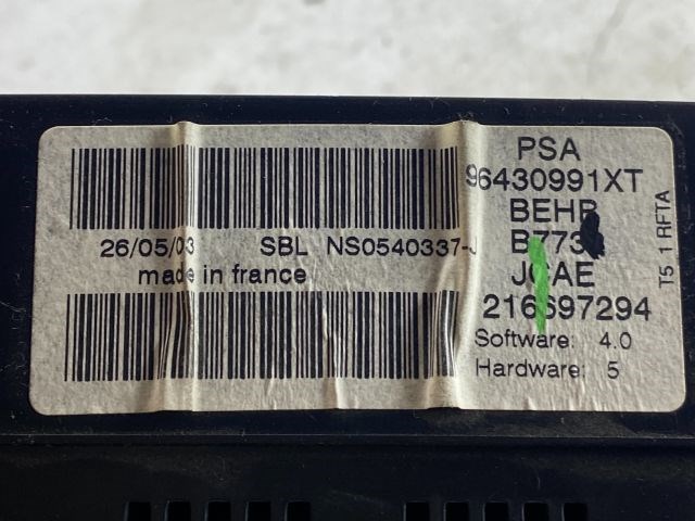 PEUGEOT 307 Fűtéskapcsoló (digit klímás) 5. kép