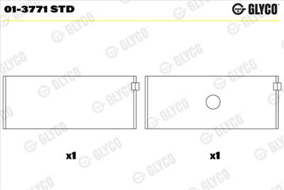 GLYCO 01-3771 STD - hajtókar csapágy DAEWOO MERCEDES-BENZ MULTICAR PUCH SSANGYONG