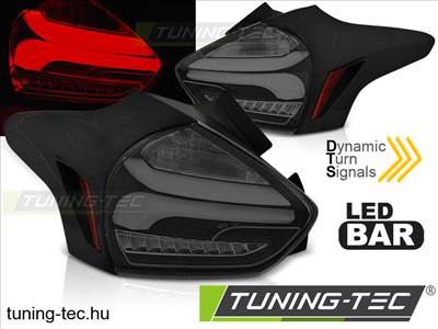 Ford Focus Mk3 FORD FOCUS 3 15-18 HATCHBACK BLACK SMOKE SEQ LED T