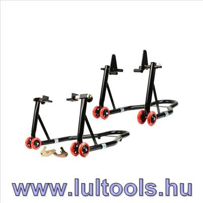 Motorkerékpár alátámasztó első és hátsó kerékhez