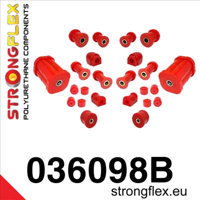 Strongflex Teljes felfüggesztés szilent készlet SPORT piros BMW E21
