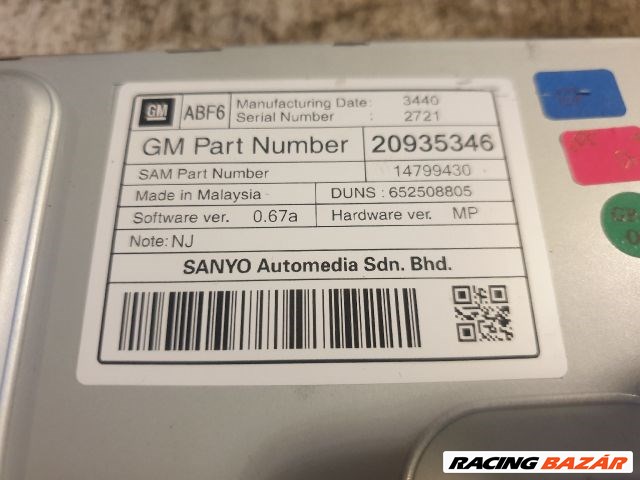 Opel Zafira C, Opel Astra J, Opel Meriva B, Opel Mokka, Opel Insignia A Kijelző ABF6 20935346 3. kép