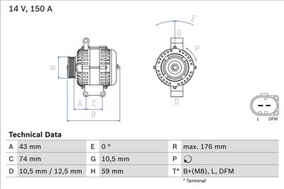 generátor BOSCH 0 986 047 920 for FORD, ROVER, LAND ROVER