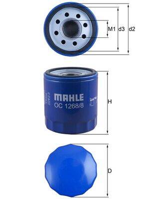 MAHLE OC 1268/8 - olajszűrő BUICK (SGM) CADILLAC CADILLAC (SGM) CHEVROLET (SGM) OPEL VAUXHALL