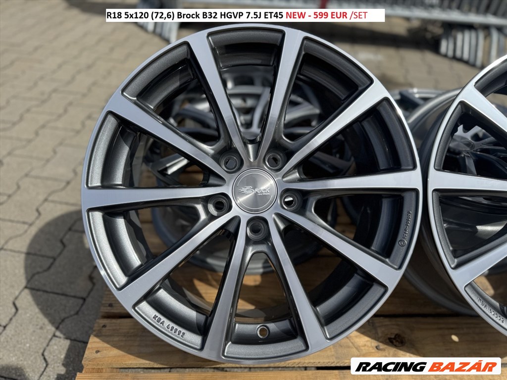 R18 5x120 (72,6) Brock B32 HGVP 7.5J ET45 új alufelnik felnik 18"  1. kép