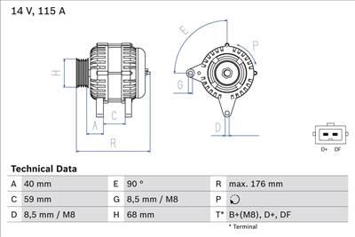 generátor BOSCH 0 986 040 270 for VOLVO