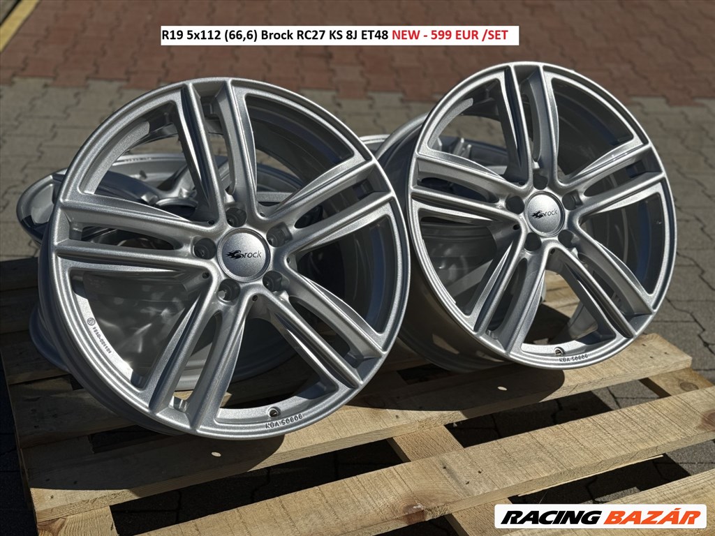 R19 5x112 (66,6) Brock RC27 KS 8J ET48 új alufelnik felnik 8x19 19"  1. kép