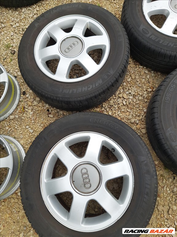 Audi A3 5x100-as 15" újszerű (gyári felni) alufelni, rajta 195/65 újszerű Michelin nyári sxx2 2. kép