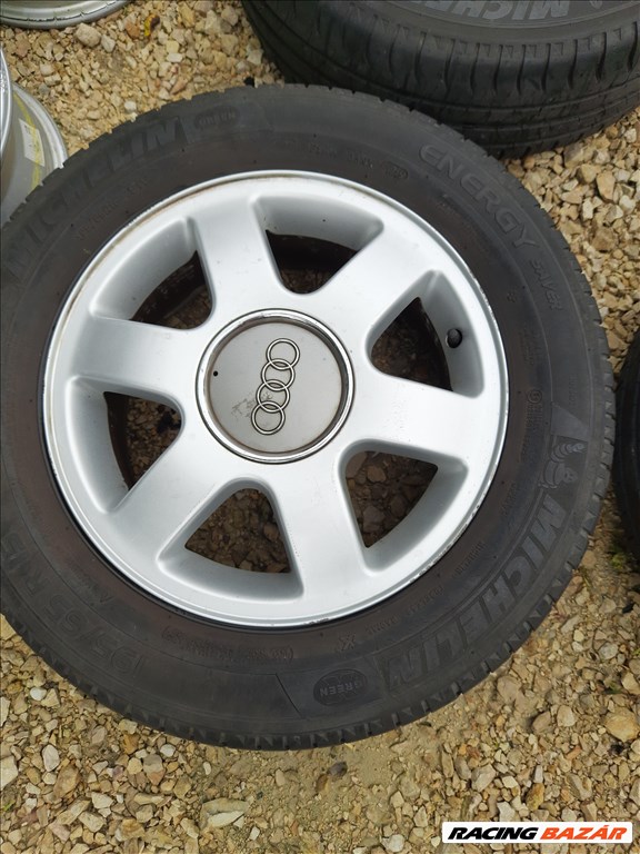 Audi A3 5x100-as 15" újszerű (gyári felni) alufelni, rajta 195/65 újszerű Michelin nyári sxx2 3. kép